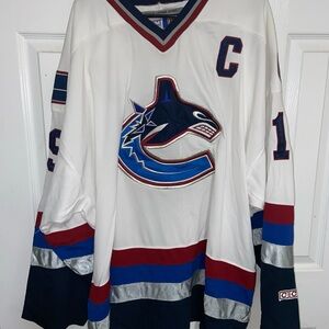 CCM White Navy Red Vancouver Canucks Hockey Jersey
